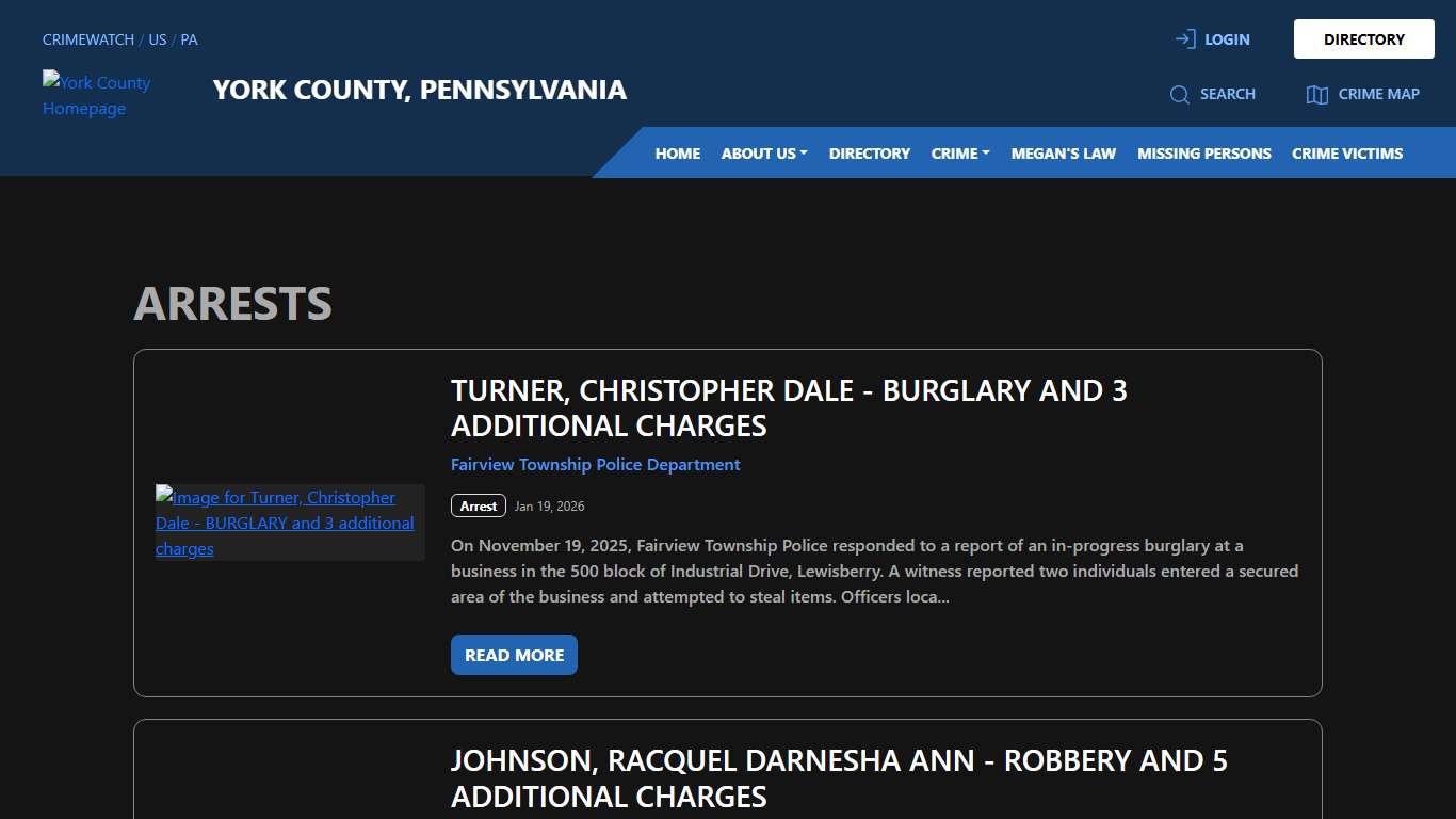 Arrests for York County, Pennsylvania | CRIMEWATCH